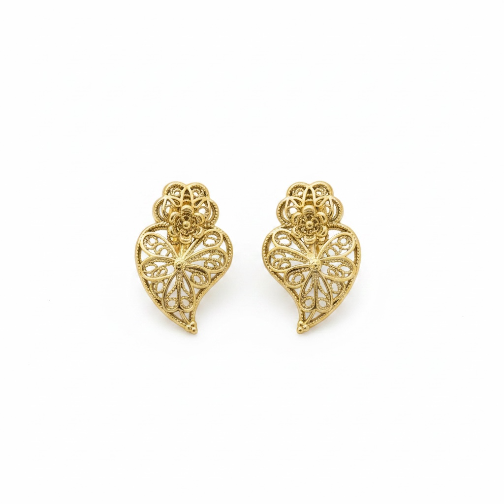 Boucles d’oreille Coração de Viana Plaqué Or