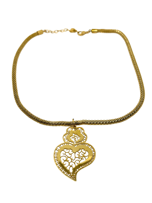 COLLIER TORSADÉ AVEC PENDENTIF CORACAO DE VIANA