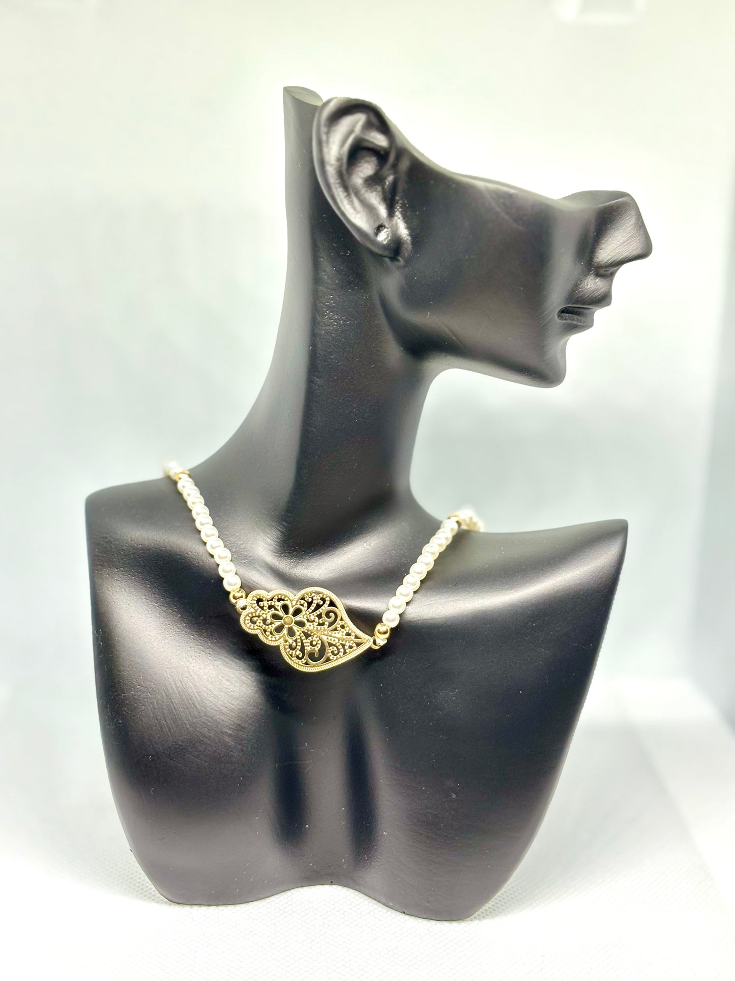 COLLIER PERLES ET CORACAO DE VIANA D2