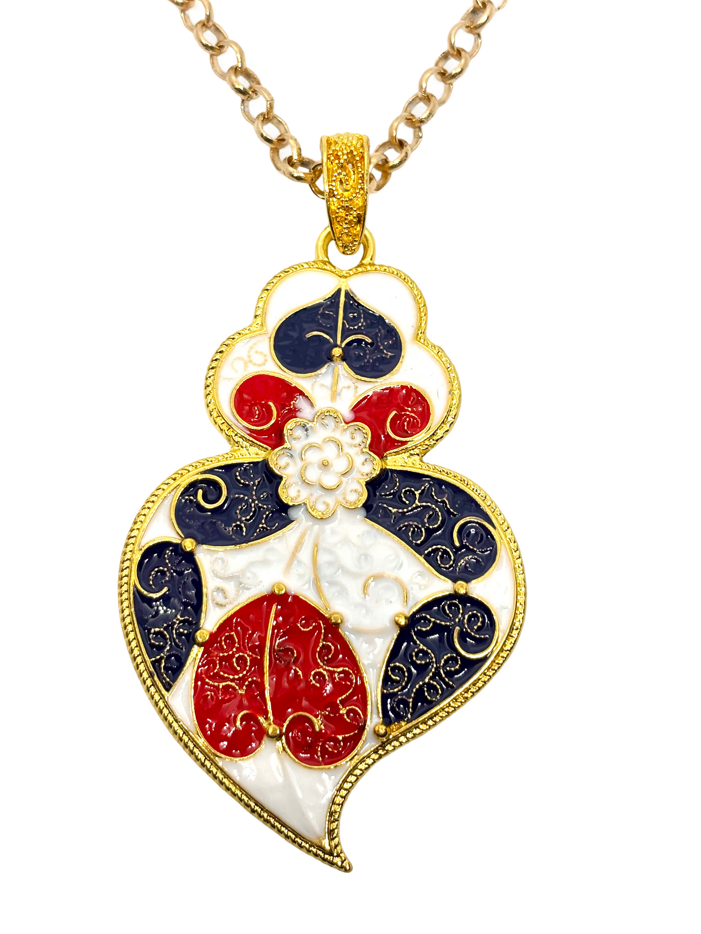 CHAINE AVEC PENDENTIF CORACAO DE VIANA COLORÉ