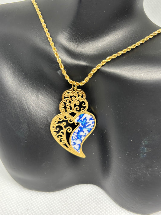 COLLIER CORACAO DE VIANA AZULEJOS