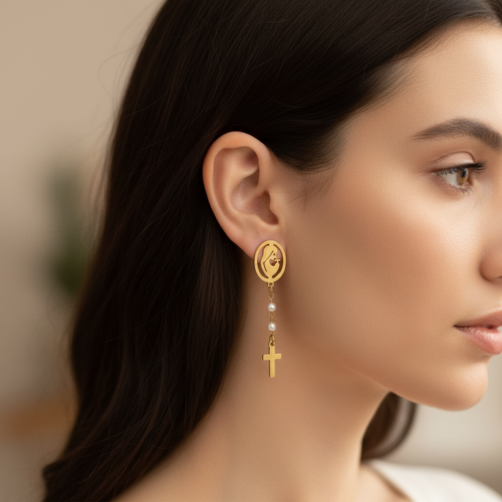 Boucles d'oreille Vierge Marie