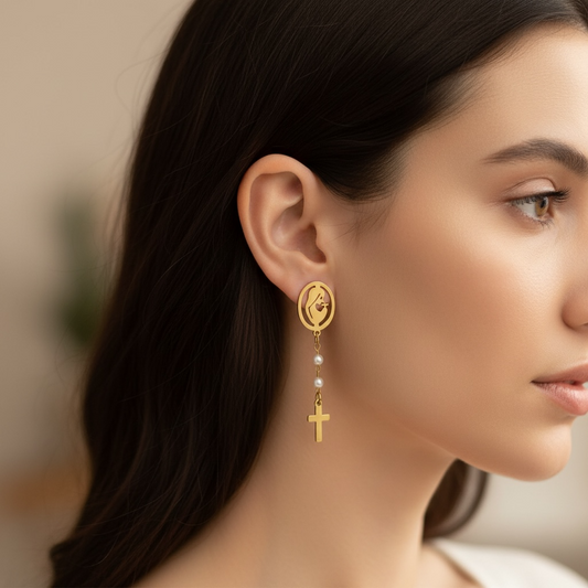 Boucles d'oreille Vierge Marie